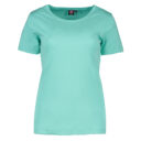 Lysegrøn t-shirt hænger; set forfra uden baggrund. मærke "ID" og "Game" synligt ved halsen.