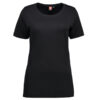 Sort T-shirt med kort ærme fra ID GAME, hænger neutralt på en hvid baggrund.