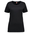Sort T-shirt med kort ærme fra ID GAME, hænger neutralt på en hvid baggrund.