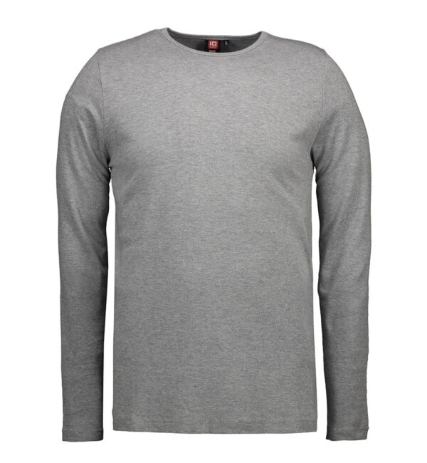 Interlock T-shirt langærmet grå meleret