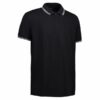 Stretch contrast poloshirt sort