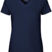 Økologisk Dame v-hals t-shirt foran