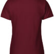 En vinrød polo shirt, set bagfra, hænger frit. Den har korte ærmer og en klassisk krave, uden synlige mønstre eller logoer.