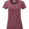 heather burgundy Fruit of the loom lady t-shirt med tryk