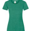 retro heather green Fruit of the loom lady t-shirt med tryk