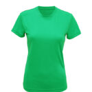 En grøn T-shirt er præsenteret stående uden synlige omgivelser.
