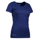 En marineblå T-shirt fra mærket Geyser, præsenteret på en hvid baggrund. Trøjen har korte ærmer og en rund halsudskæring.