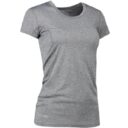 Grå, kortærmet t-shirt vises, placeret frontalt mod en hvid baggrund. ordet "FINNERO" er trykt nederst på skjorten.