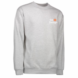 Grå sweatshirt udstilles opretstående; trykt tekst på brystet siger "IL POSITANO AMALFI COAST", inkluderer en italiensk flag-ikon. Enkel baggrund uden yderligere detaljer.