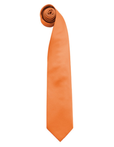 En orange slips rullet sammen i øverste ende ligger på en hvid baggrund.