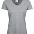 Luksus V-hals T-shirt Dame heather grey