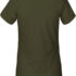 Grøn T-shirt set bagfra; kortærmet og ensfarvet; vises mod en hvid baggrund.