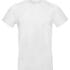 En hvid T-shirt er præsenteret mod en ensfarvet, hvid baggrund. Ingen tekst er synlig.