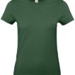 Mørkegrøn t-shirt udstillet frontalt i en simpel, hvid baggrund uden nogen synlige dekorationer eller tekst.