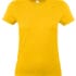 Gul T-shirt ligger fladt i oplyst rum, betragtet forfra uden synligt mønster eller tryk.