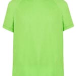 En lysgrøn t-shirt ligger fladt mod en hvid baggrund. T-shirten har korte ærmer og en rund hals. Ingen yderligere tekst eller mærker er synlige på t-shirten.