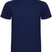 Mørkeblå kortærmet t-shirt i enkle omgivelser.