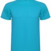 En lys blå t-shirt med korte ærmer, præsenteret mod en hvid baggrund. Ingen tekst eller grafiske elementer er til stede.
