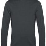 En mørkegrå sweatshirt med lange ærmer ligger fladt mod en hvid baggrund. Sweatshirten har en simpel design uden logoer eller mønstre.