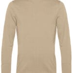 Beige sweatshirt med lange ærmer og rund hals, placeret mod en hvid baggrund.