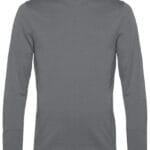 Grå sweatshirt med lange ærmer og rund hals, præsenteret på en neutral, hvid baggrund. Trøjen har enkle manchetter og ribkant ved bunden.