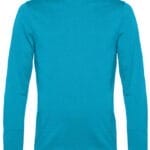 Lyseblå sweatshirt med rund hals og lange ærmer uden yderligere detaljer. Ingen tekst eller mønster er synlig på trøjen, som fremstår i en simpel og ensfarvet stil.