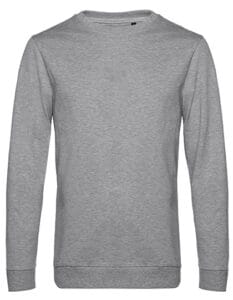En grå sweatshirt med lange ærmer ligger mod en hvid baggrund. Der er ingen grafiske elementer eller tekst på sweatshirtens front.