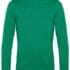 En grøn sweatshirt med lange ærmer ligger fladt på en hvid baggrund uden yderligere dekorationer eller tekst.