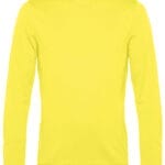 Lysegul sweatshirt med lange ærmer og rund hals, placeret på hvid baggrund.