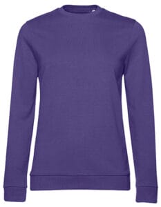 En lilla sweatershirt med lange ærmer og rund halsudskæring vises mod en hvid baggrund. Der er ikke noget tryk eller tekst på sweatshirten.