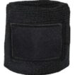 Sort arm- eller håndledsbind, uden tekst, med en rektangulær forstærkning på midten, placeret mod en hvid baggrund.