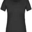 Sort t-shirt fra front med kortærmet design i en neutral baggrund. Tekst på indersiden af kraven viser mærket "INC KIDS" og størrelsen "162/12".