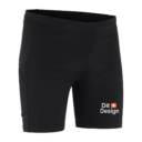Sorttights med logoet "2XU Design" trykt i nederste højre hjørne, passende til sport eller fitness, placeret imod en hvid baggrund.