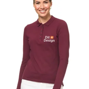 Langærmet stretch Poloshirt