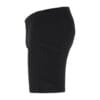 Sort par shorts med sidelomme, vises fra siden mod en hvid baggrund.