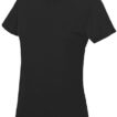 Sort T-shirt med rund hals og korte ærmer. Den står opret på en hvid baggrund. På etiketten står der "GILDAN, Ultra Cotton".
