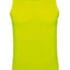 En neon gul ærmeløs tanktop vises mod en hvid baggrund. Tanktoppen har en rund halsudskæring og en tætsiddende pasform. Der er ingen synlige mærker eller mønstre.