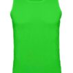 En ærmeløs, neon grøn sportslig tanktop på en simpel, hvid baggrund.