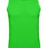 En ærmeløs, neon grøn sportslig tanktop på en simpel, hvid baggrund.