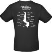 Sort t-shirt med teksten "Malawi OE 23/24" øverst. Kort over Malawi i midten omgivet af navne: Tim, Nadine, Kristin, Leon P, Kasper, Hector, Josh, Elias, Leon B, Alma, Manca, Lina, Malthe, Melika, Edith, Dos, Emilia, Mathilde, Emil, Elisa, Frederik.