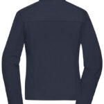 Mørkeblå sweater ses bagfra, uden synlig tekst eller logo. Konteksten er neutral med fokus udelukkende på tøjets design og farve.