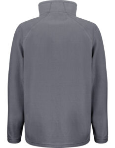 Grå sweatshirt vises fra bagsiden, uden synligt mønster eller logo, i et neutralt, hvidt studieomgivelser.