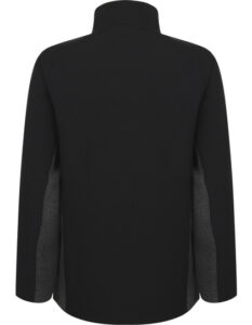 Sort trøje set bagfra, uden synlige mønstre eller detaljer, mod en neutral baggrund.