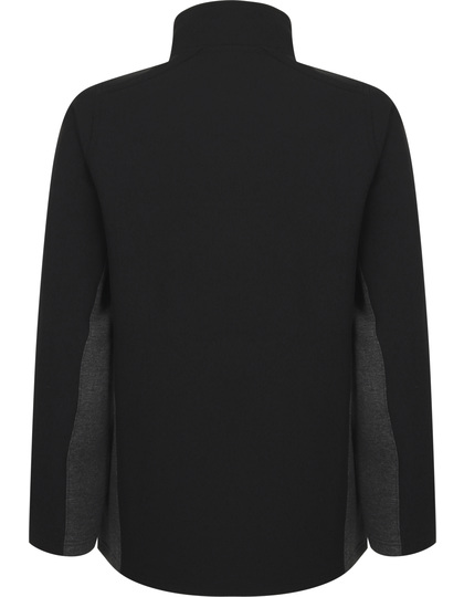 Sort trøje set bagfra, uden synlige mønstre eller detaljer, mod en neutral baggrund.