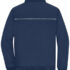 Mørkeblå sweatshirt med teksten "GOOD THINKING MODERN DESIGN" trykt horisontalt på ryggen. Trøjen har lange ærmer og en høj krave, placeret mod en neutral baggrund.