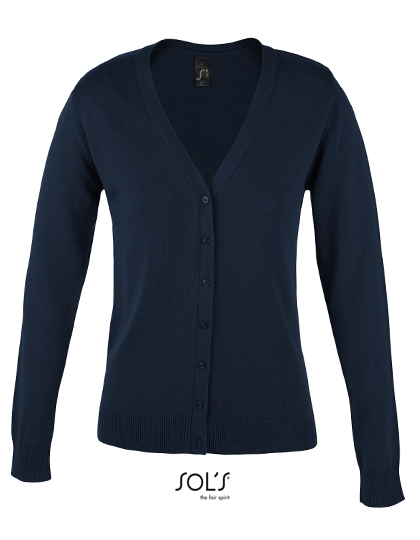 Women´s Golden V-Neck Knitted Cardigan