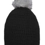 Pompon Hat With Contrast Stripe