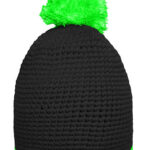 Pompon Hat With Contrast Stripe