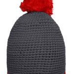 Pompon Hat With Contrast Stripe