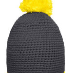 Pompon Hat With Contrast Stripe